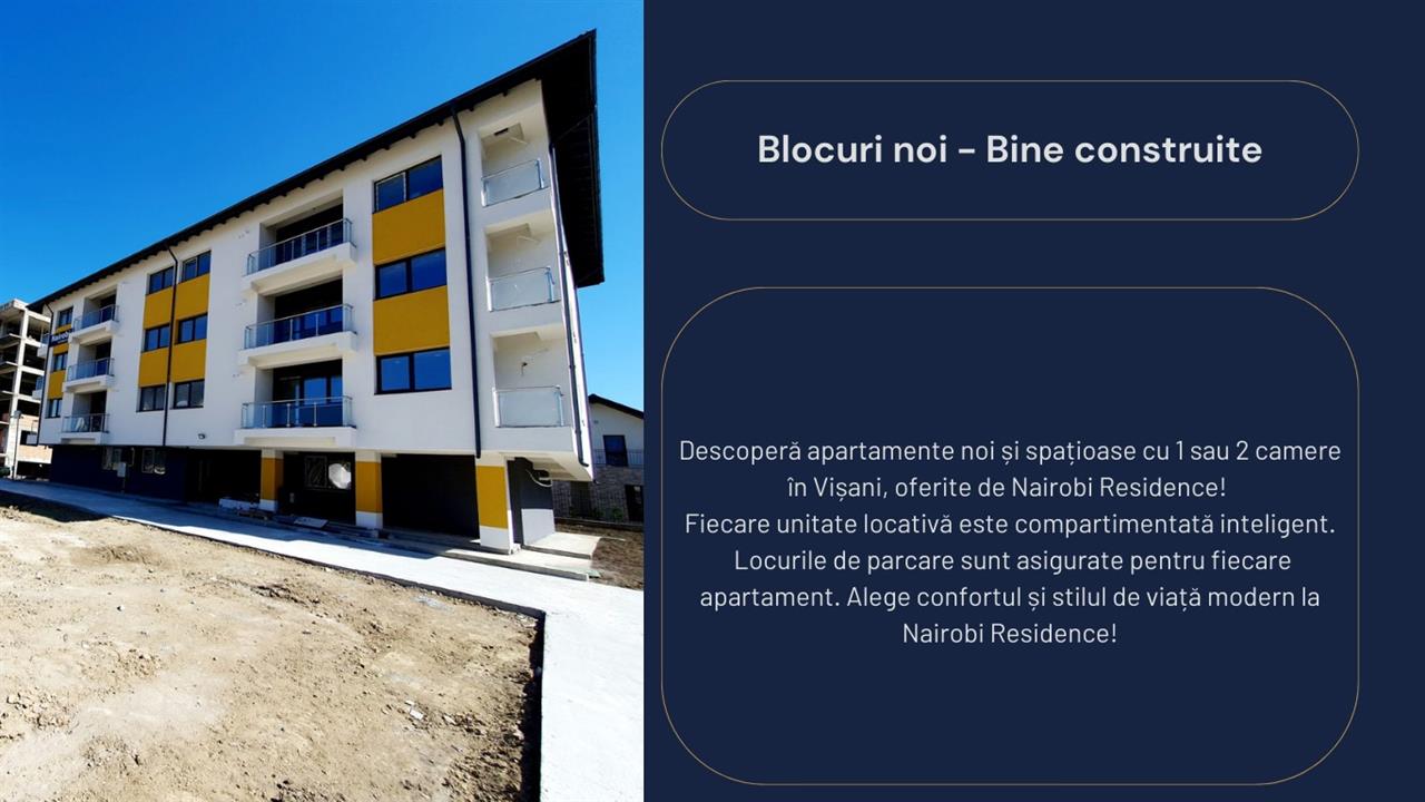 NAIROBI RESIDENCE-Apartamente noi cu 1 si 2 camere de vanzare in Visani, pret exceptional