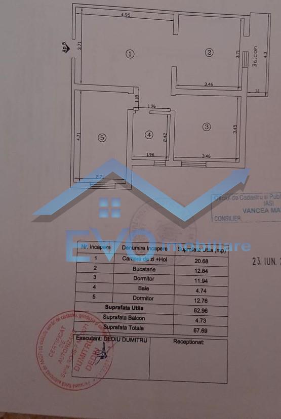 Apartament 3 camere, bloc 2015, loc de parcare, Valea Lupului