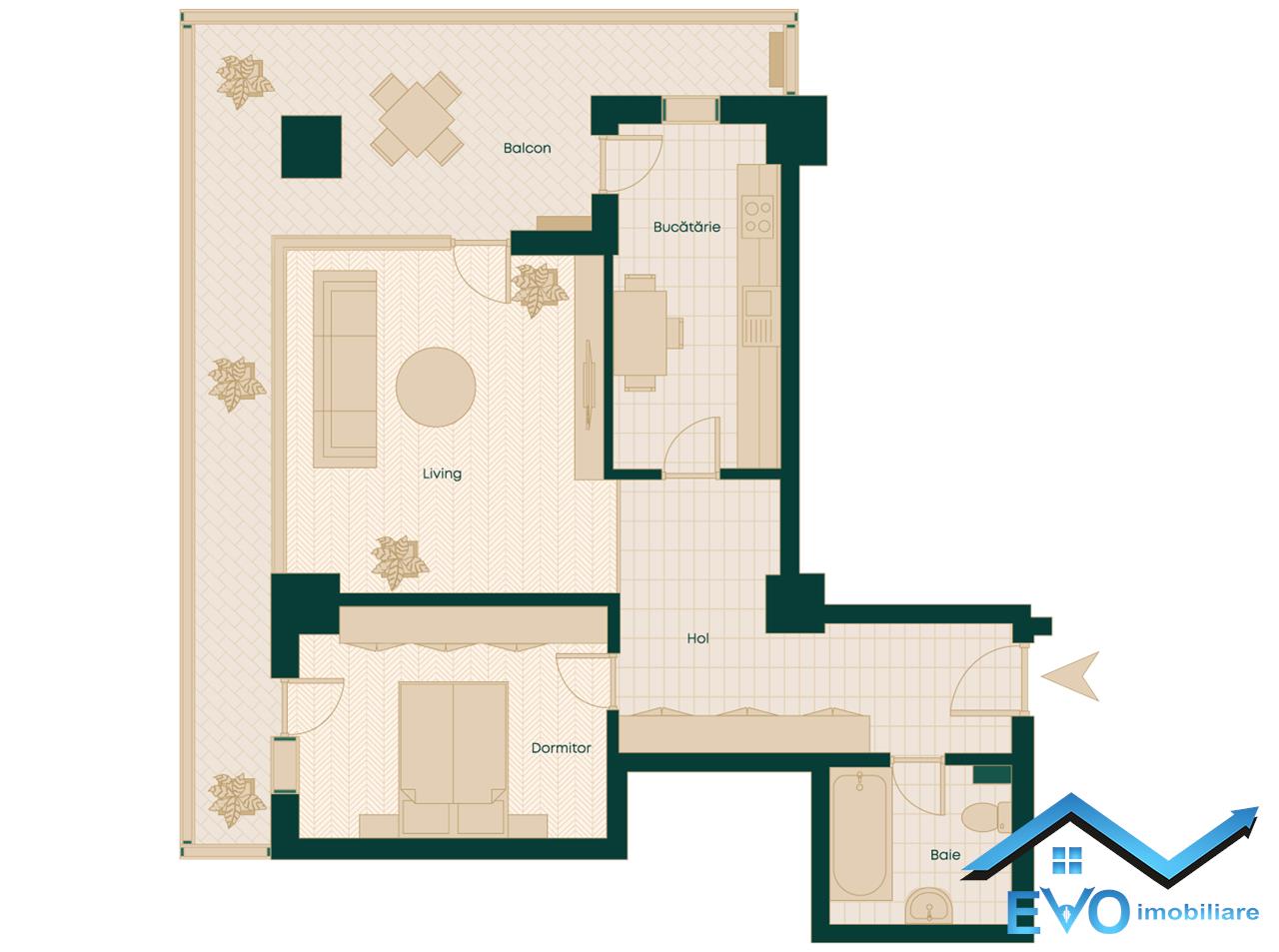 Apartament modern 2 camere, bloc nou, Podu Ros, tip 11E, 0 comision