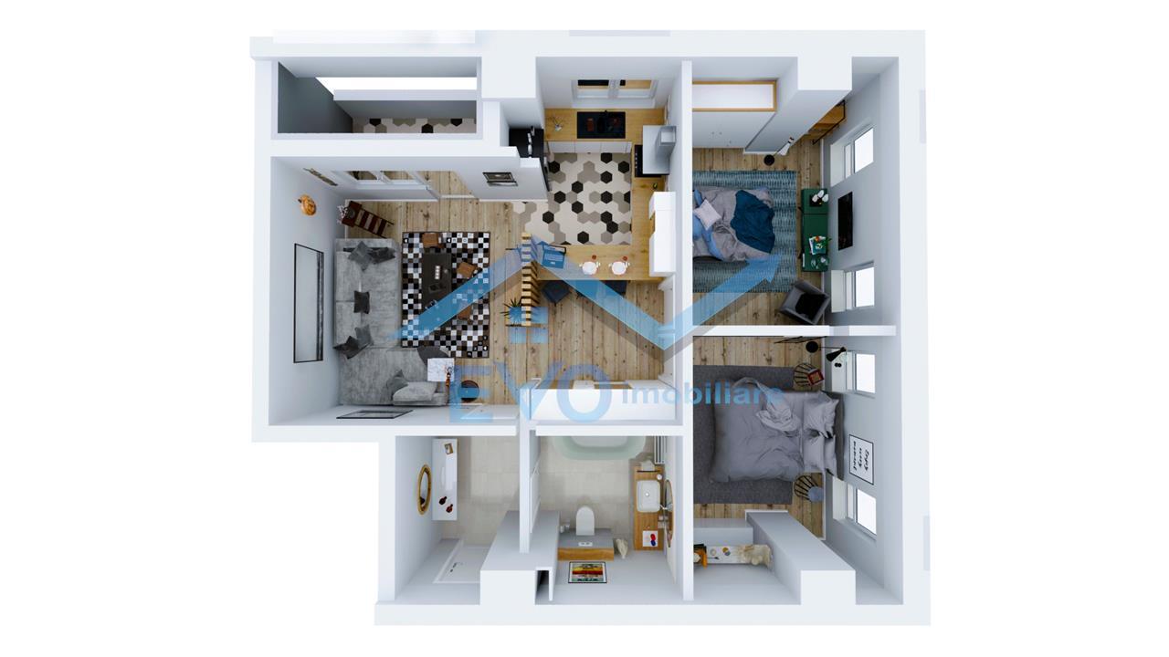 Apartament nou, 3 camere tip 1C, zona Tatarasi, 0 comision