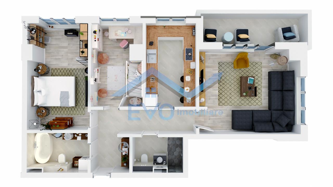 Apartament nou, 3 camere tip 5C, zona Tatarasi, 0 comision