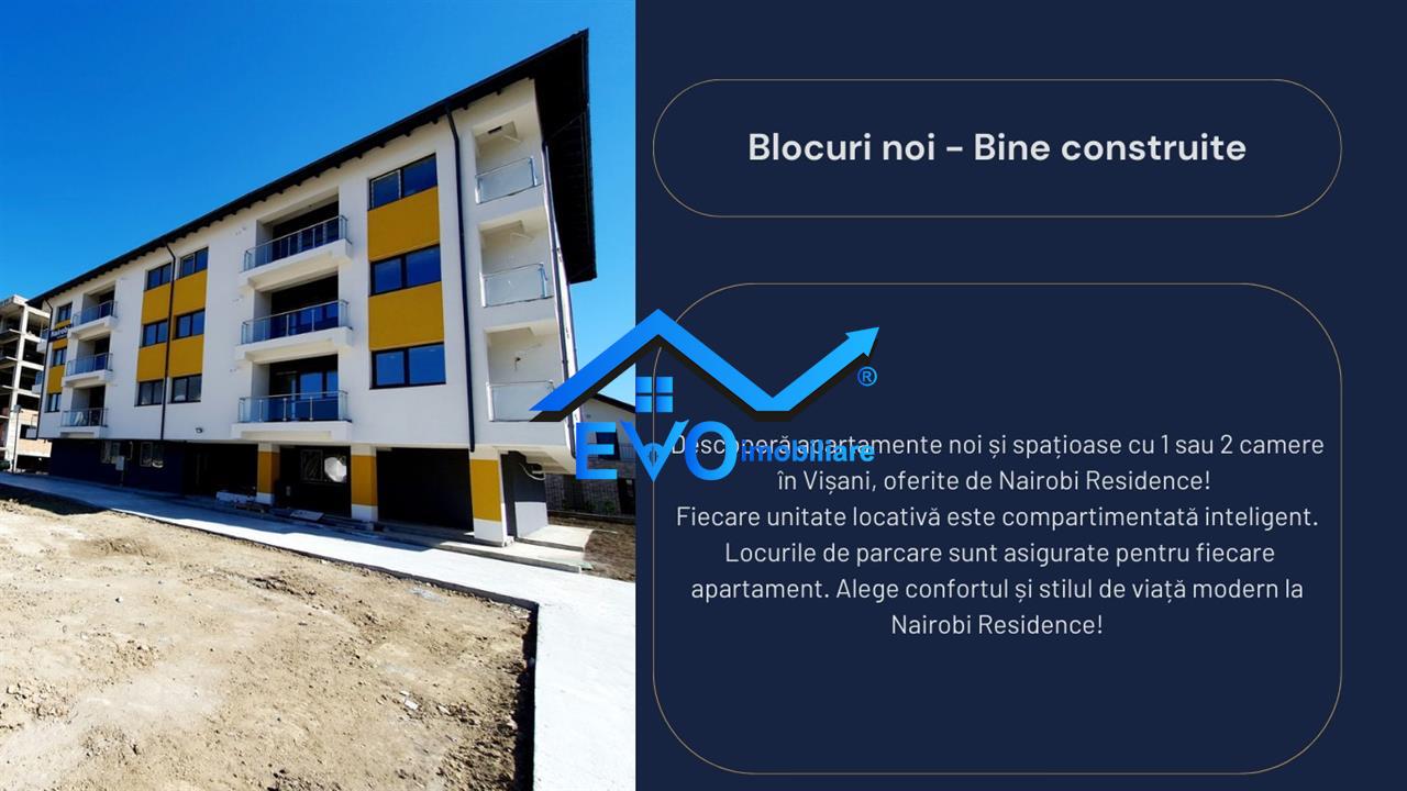 Apartament de 2 camere in bloc nou cu 2 lifturi, in Visani vanzare cu 0 comision