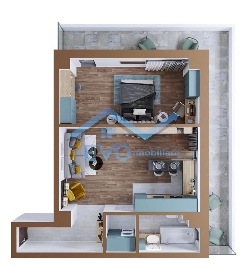 Apartament 2 camere TIP 4A, 79.2mp, bloc nou 2021