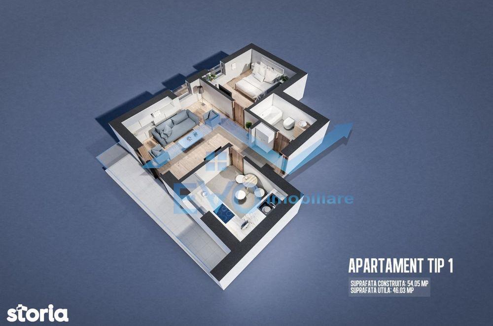 Apartament cu 2 camere+curte, Moara de Vant, 62,75 mp