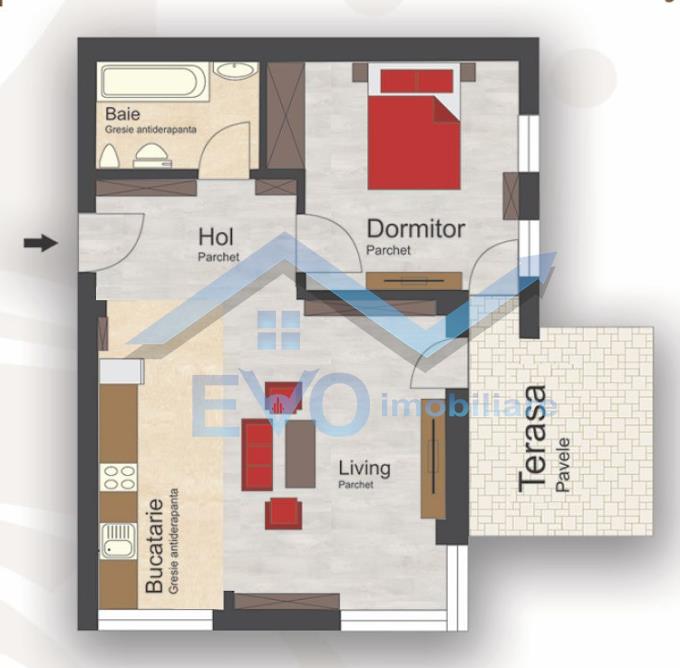 Apartament 2 camere, 54 mp, openspace, Popas Pacurari Comision 0%