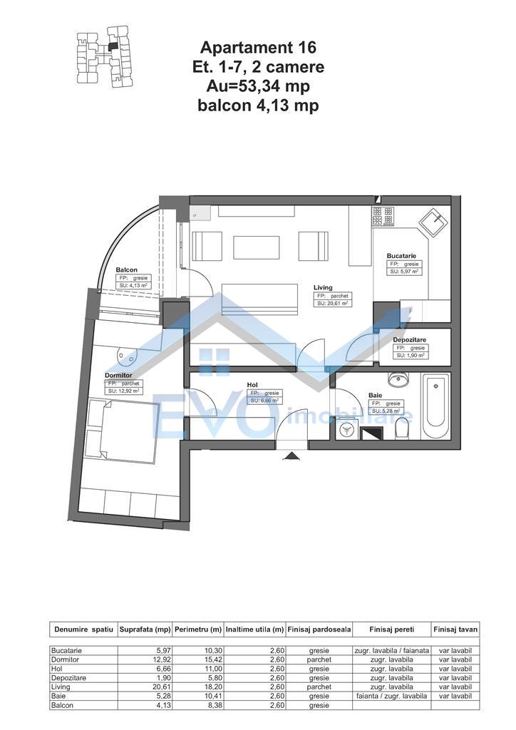 Apartament nou, 2 camere, 57.47 mp, 0 comision, et 1,Tatarasi
