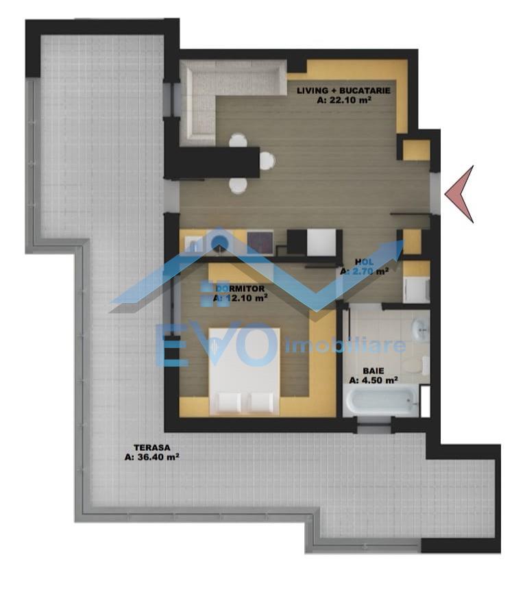 Apartament 2 camere, cu tereasa, 78mp, Pepinierei, 0 Comision