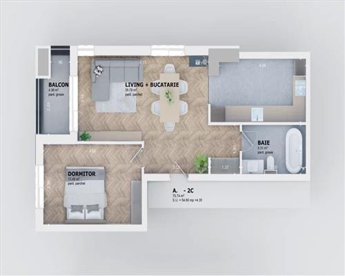 Apartament 2 camere, pentru investitie, 59 mp, Venetia Residence, Tatarasi