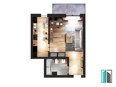 Apartament 0 camera, etaj intermediar in bloc nou, cu lift, vanzare fara comision