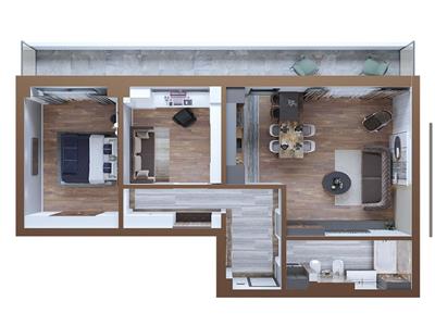 Apartament 3 camere TIP 3A, 88mp, bloc nou 2021